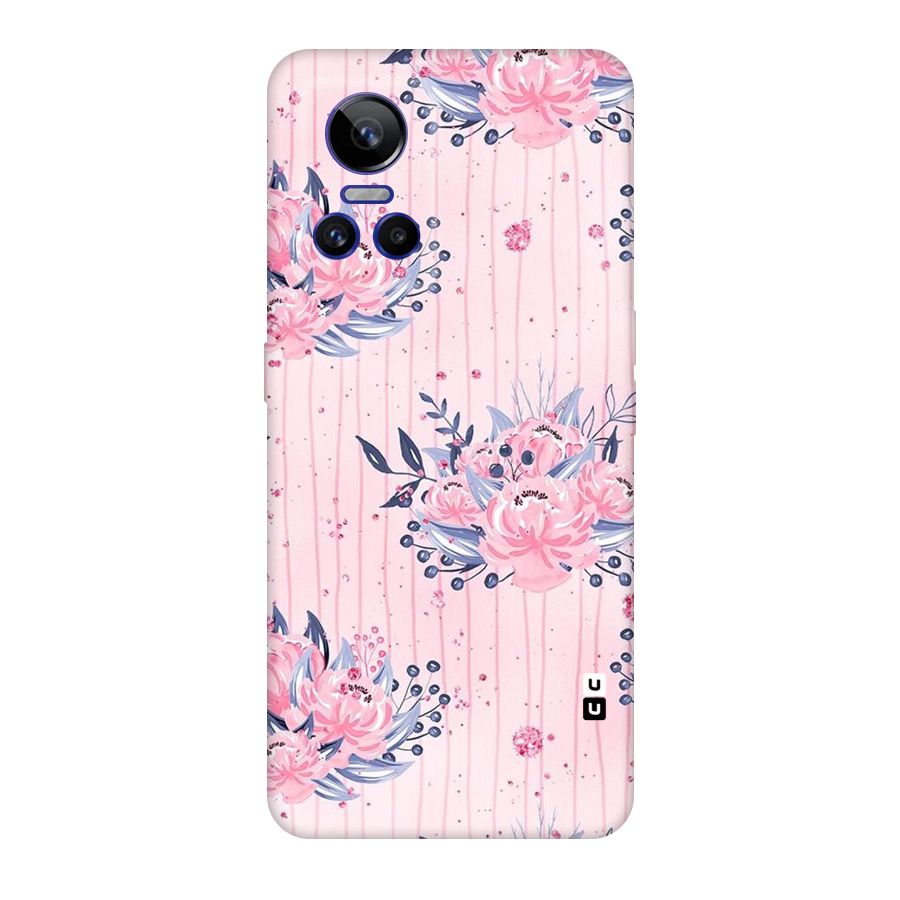 Pink Floral and Stripes Original Polycarbonate Back Case for Realme GT Neo 3
