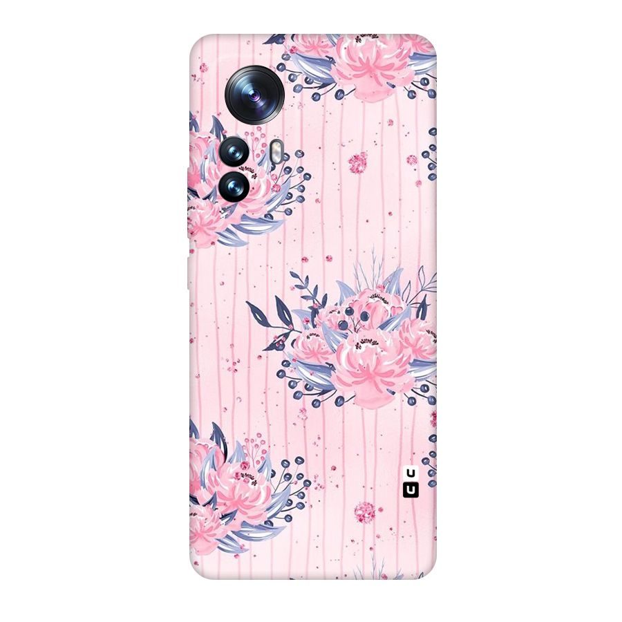 Pink Floral and Stripes Original Polycarbonate Back Case for Xiaomi 12 Pro