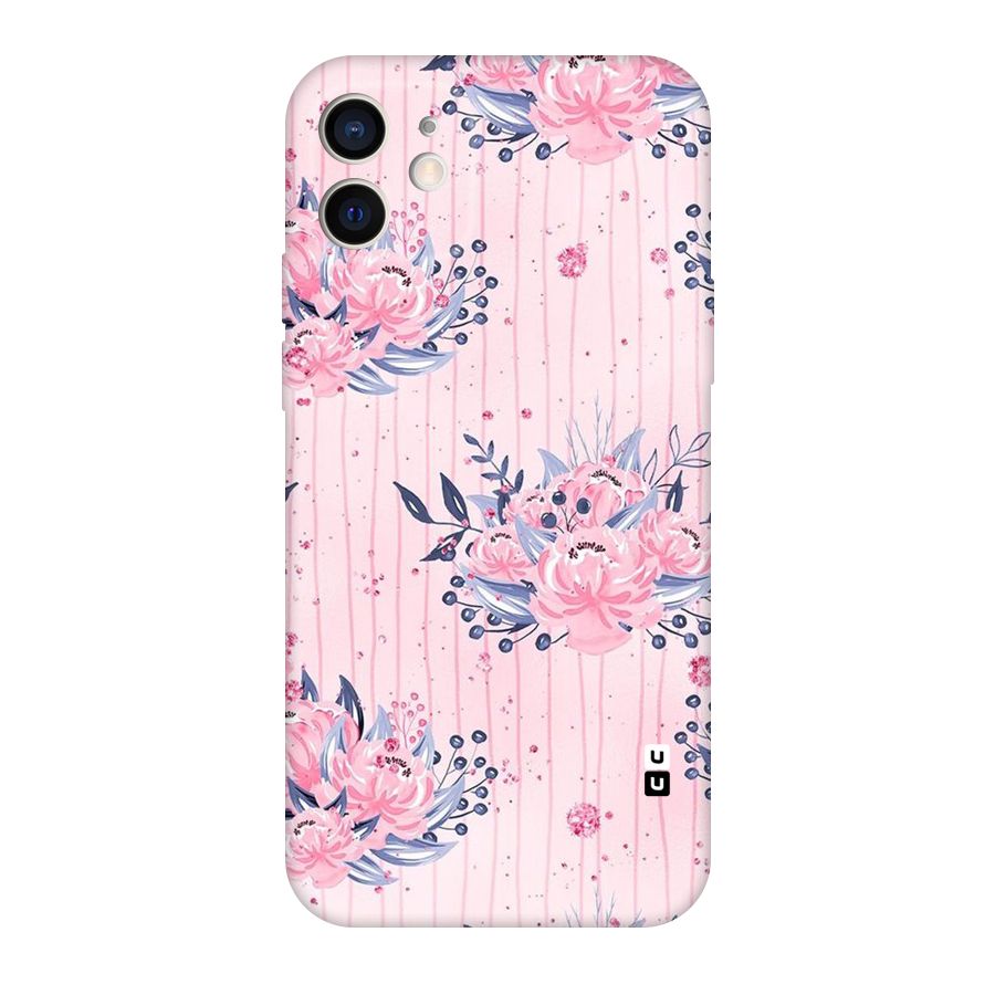 Pink Floral and Stripes Original Polycarbonate Back Case for iPhone 12