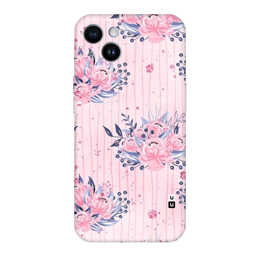 Pink Floral and Stripes Original Polycarbonate Back Case for iPhone 14