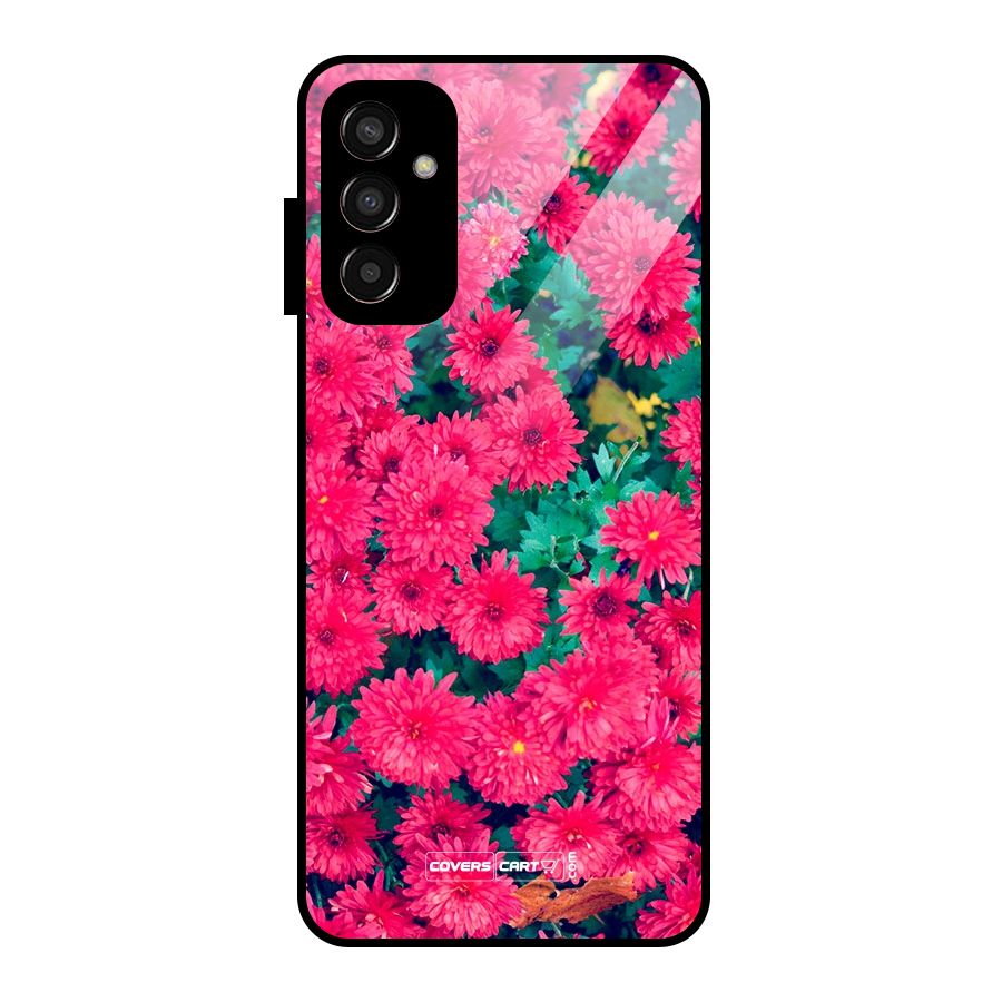 Pink Flowers Glass Back Case for Galaxy F13