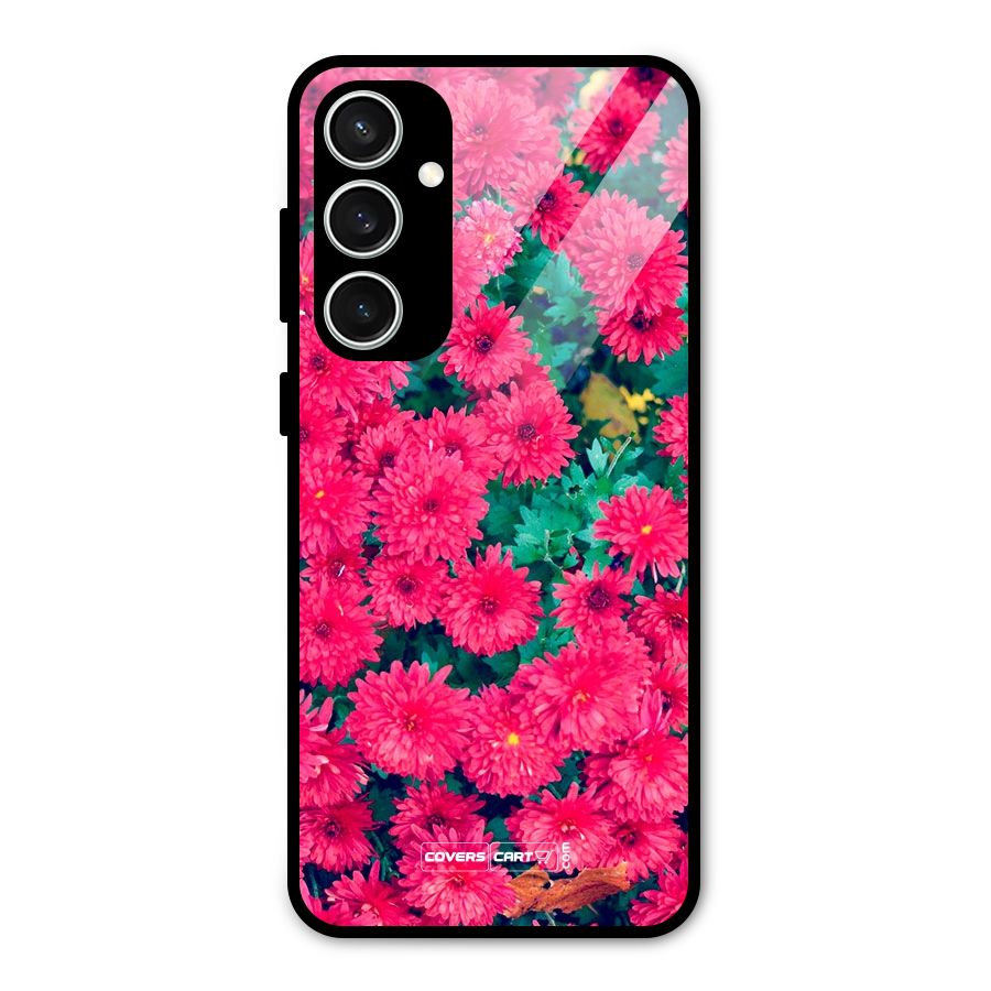 Pink Flowers Glass Back Case for Galaxy S23 FE
