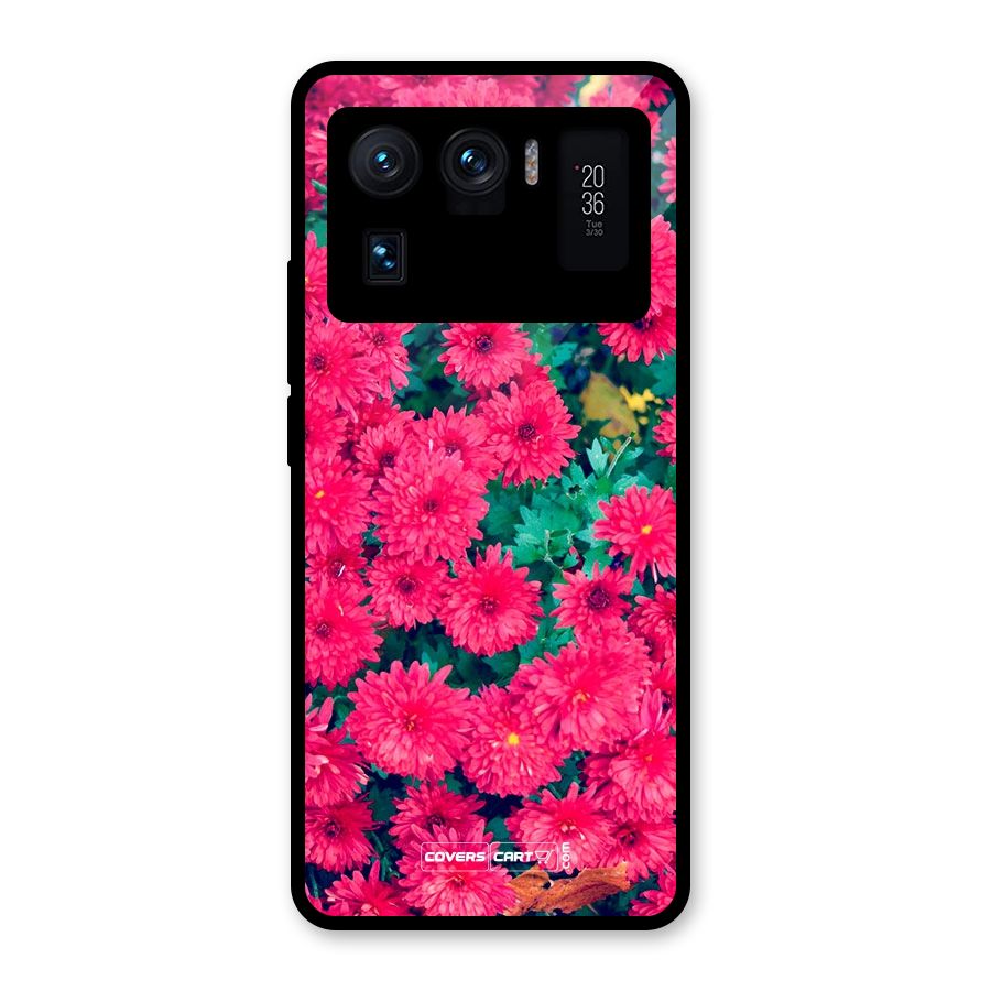 Pink Flowers Glass Back Case for Mi 11 Ultra