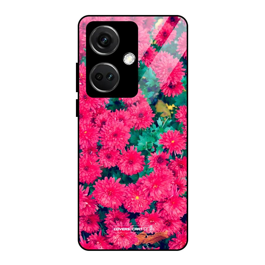 Pink Flowers Glass Back Case for OnePlus Nord CE 3 5G