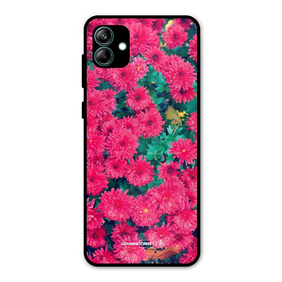 Pink Flowers Metal Back Case for Galaxy A04