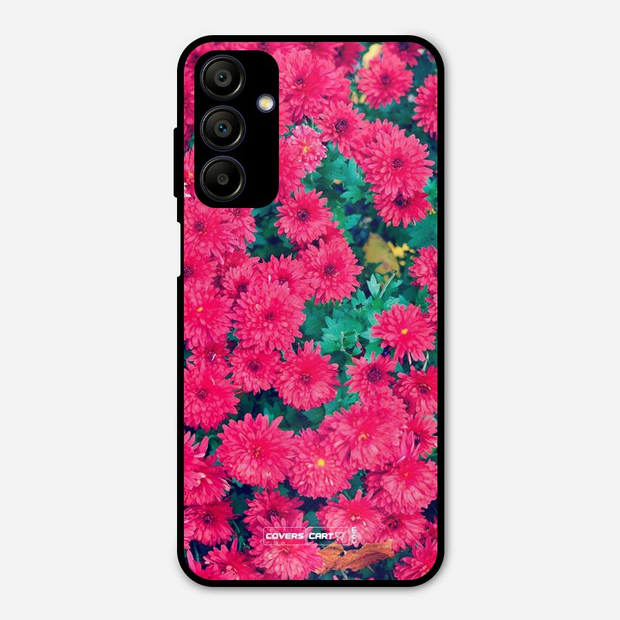 Pink Flowers Metal Back Case for Galaxy A15 5G