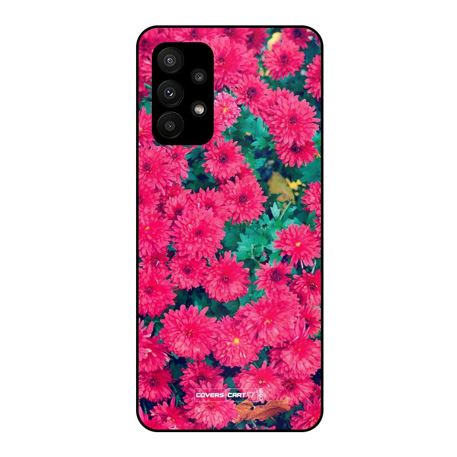 Pink Flowers Metal Back Case for Galaxy A23