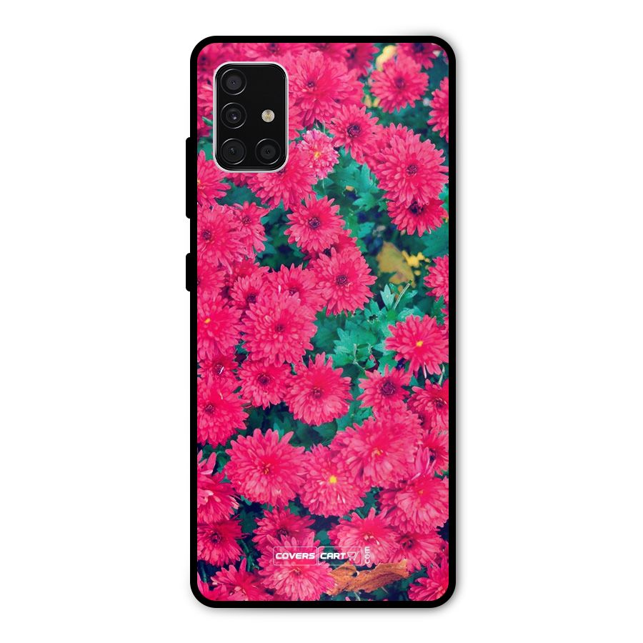 Pink Flowers Metal Back Case for Galaxy A51