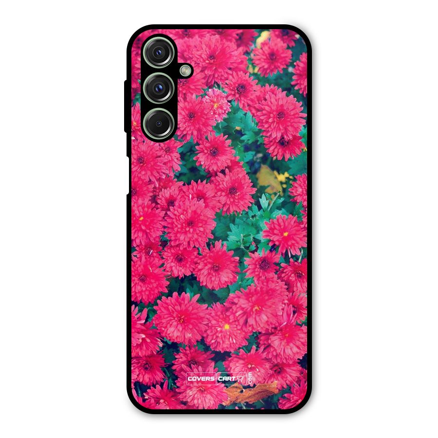 Pink Flowers Metal Back Case for Galaxy F34