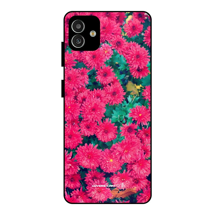 Pink Flowers Metal Back Case for Galaxy M13 5G