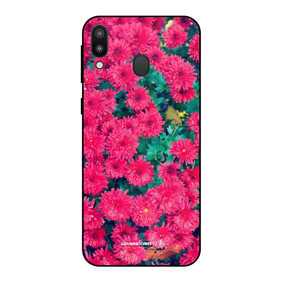 Pink Flowers Metal Back Case for Galaxy M20