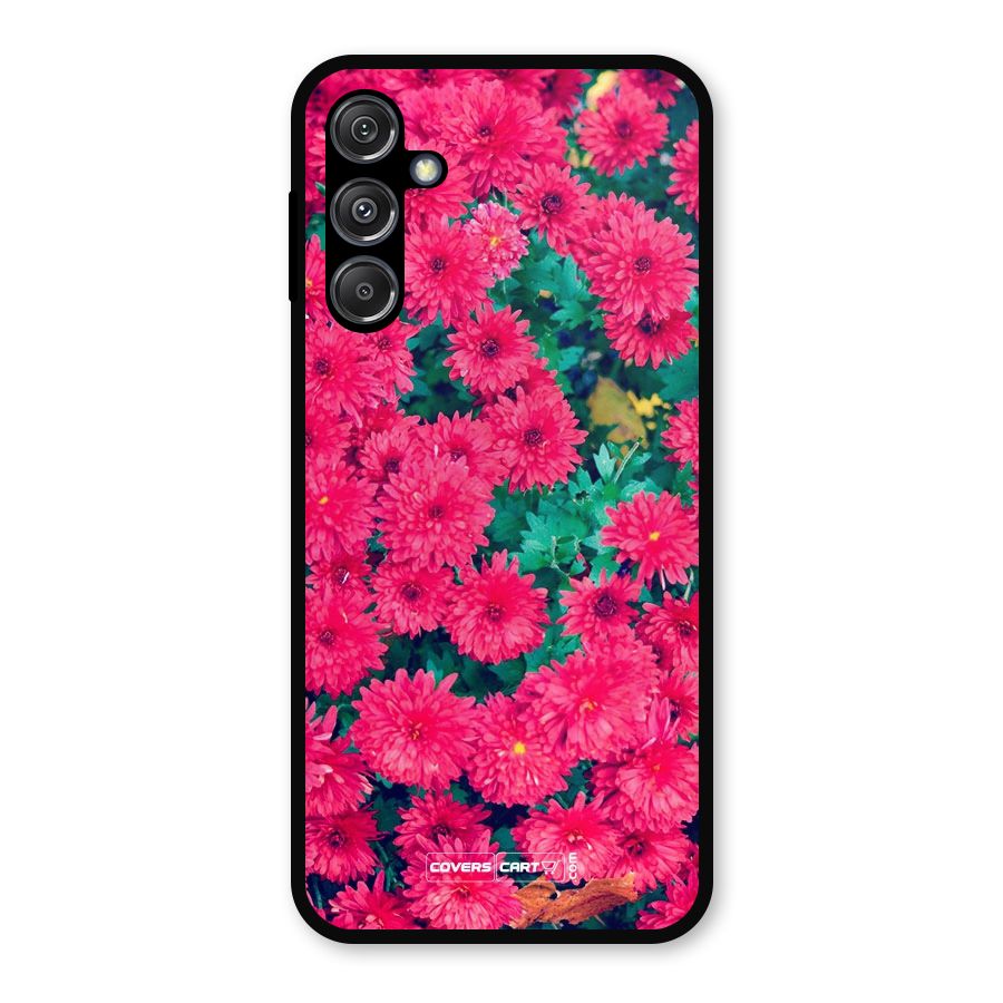 Pink Flowers Metal Back Case for Galaxy M34 5G