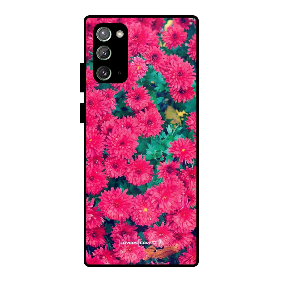 Pink Flowers Metal Back Case for Galaxy Note 20