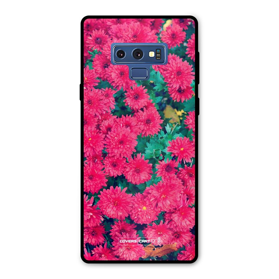 Pink Flowers Metal Back Case for Galaxy Note 9
