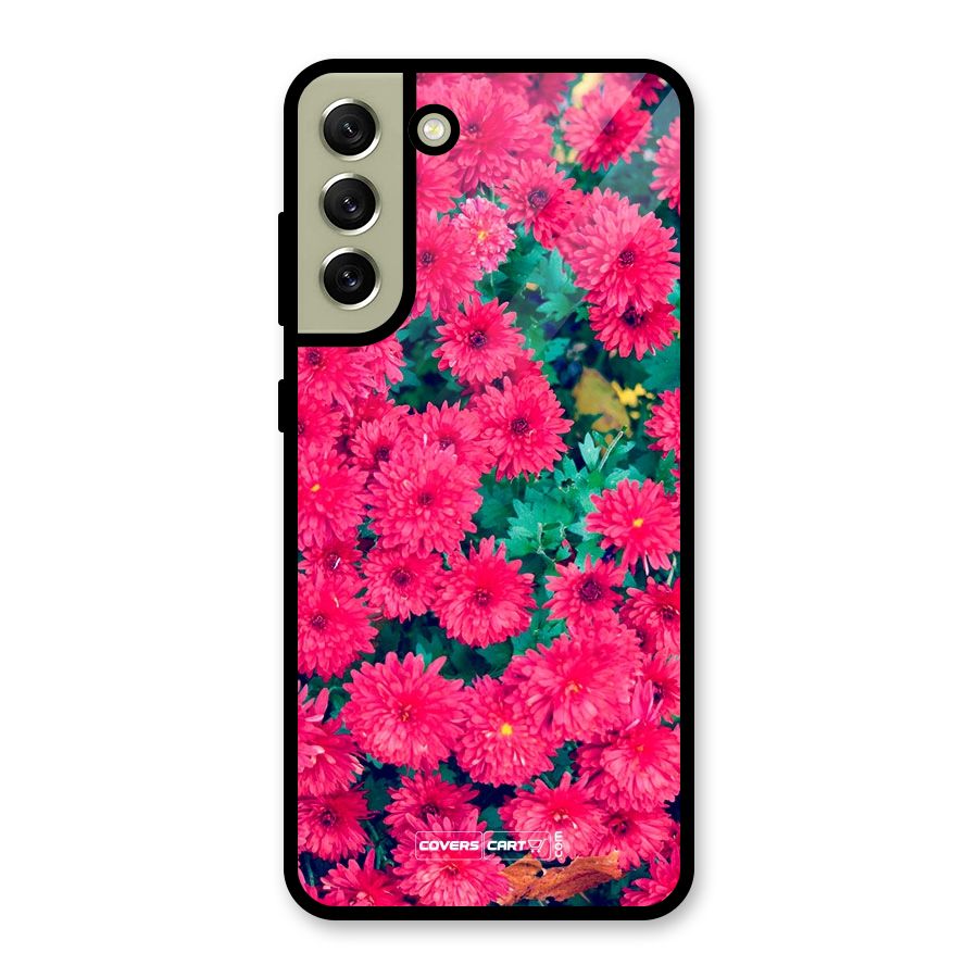 Pink Flowers Metal Back Case for Galaxy S21 FE 5G (2023)