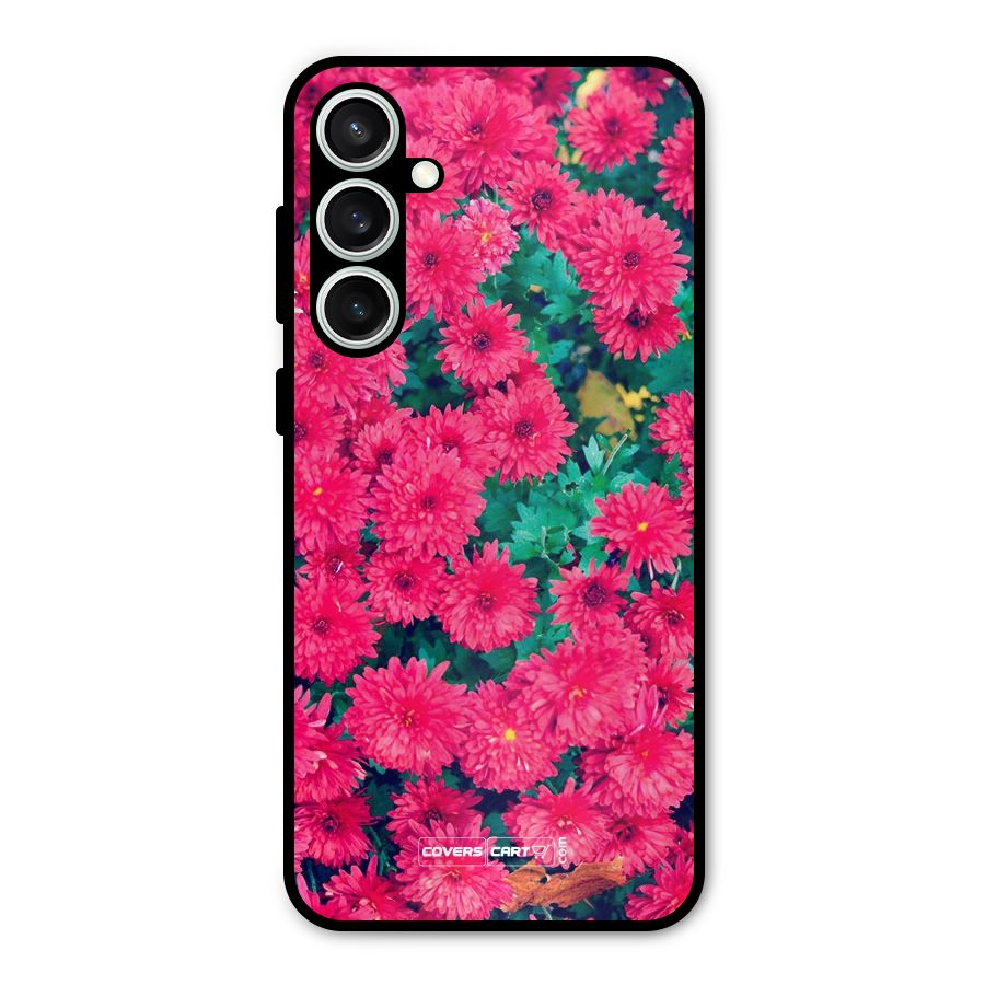 Pink Flowers Metal Back Case for Galaxy S23 FE
