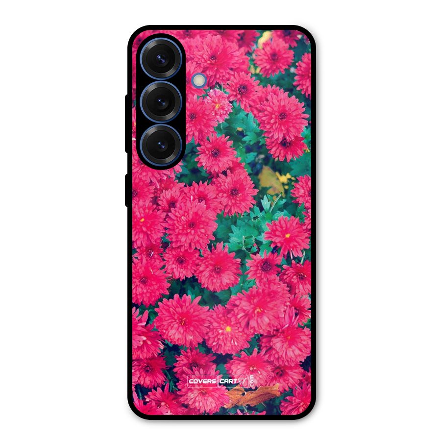 Pink Flowers Metal Back Case for Galaxy S25