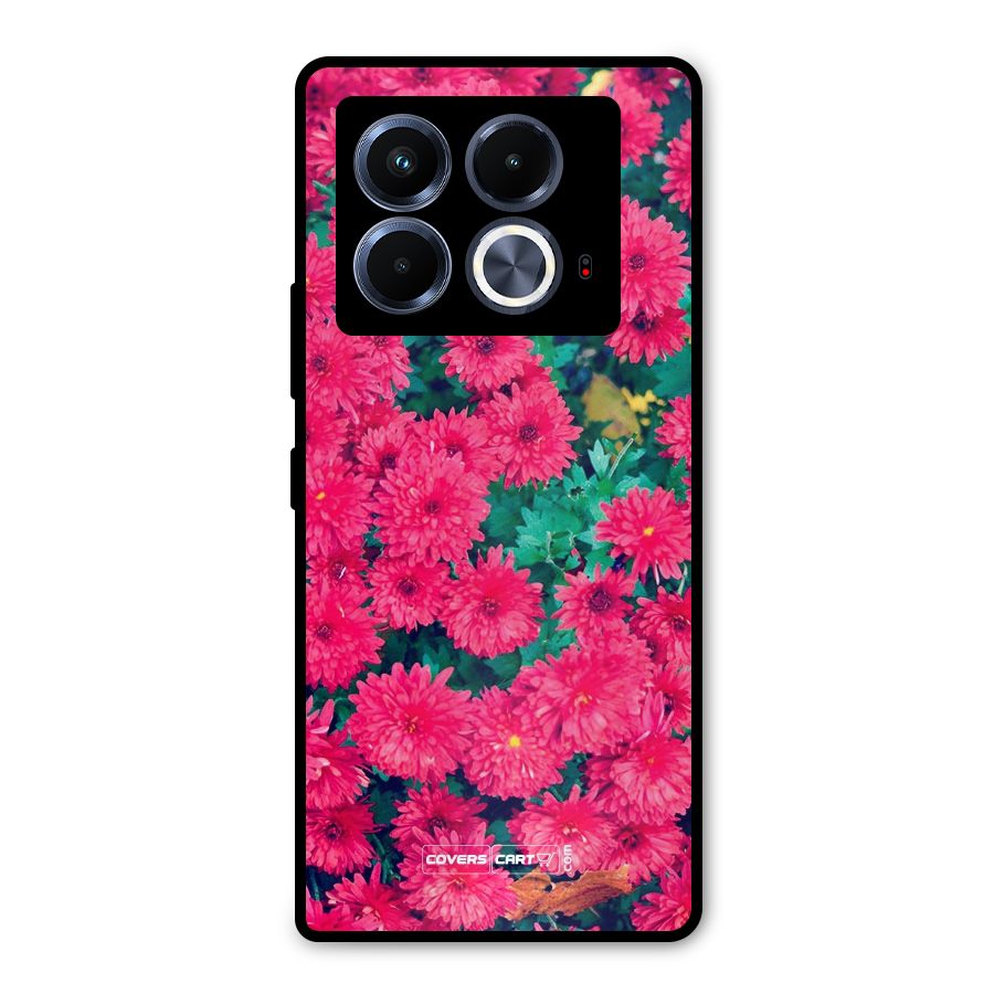 Pink Flowers Metal Back Case for Infinix Note 40 5G