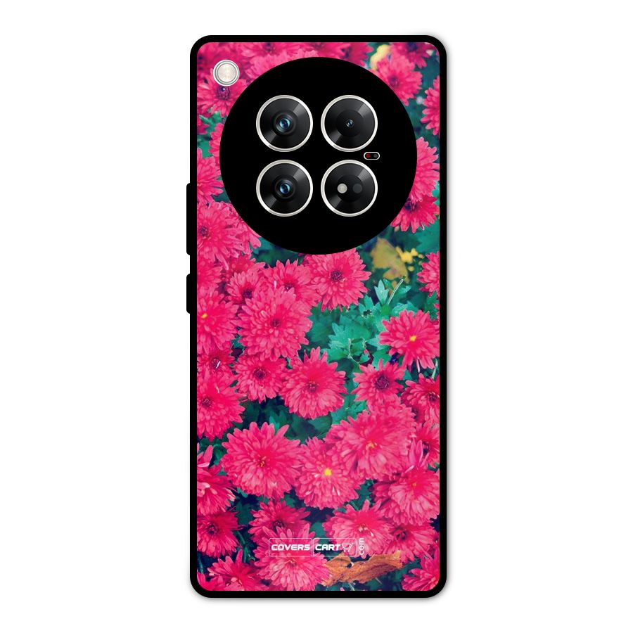 Pink Flowers Metal Back Case for Infinix Zero 40 5G
