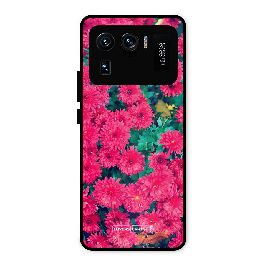 Pink Flowers Metal Back Case for Mi 11 Ultra