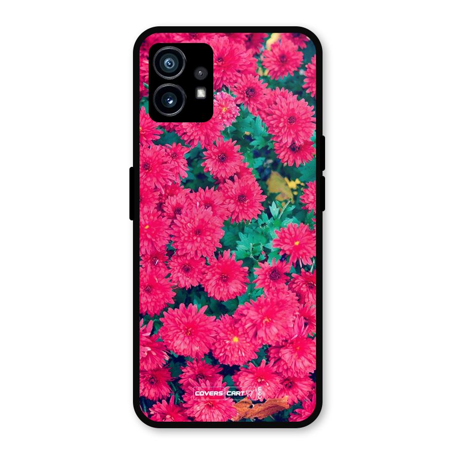 Pink Flowers Metal Back Case for Nothing Phone 1