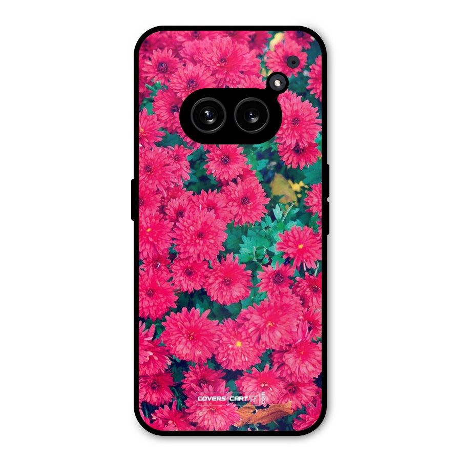 Pink Flowers Metal Back Case for Nothing Phone 2a Plus