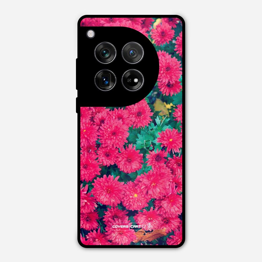 Pink Flowers Metal Back Case for OnePlus 12