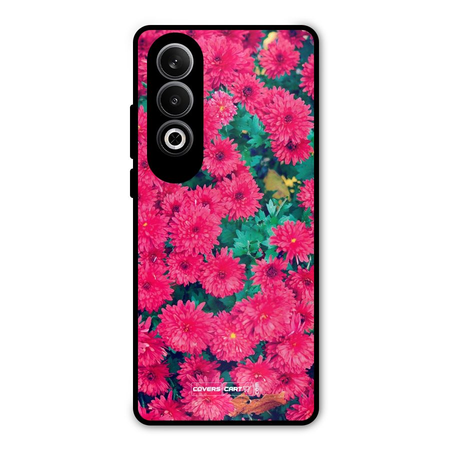 Pink Flowers Metal Back Case for OnePlus Nord CE4