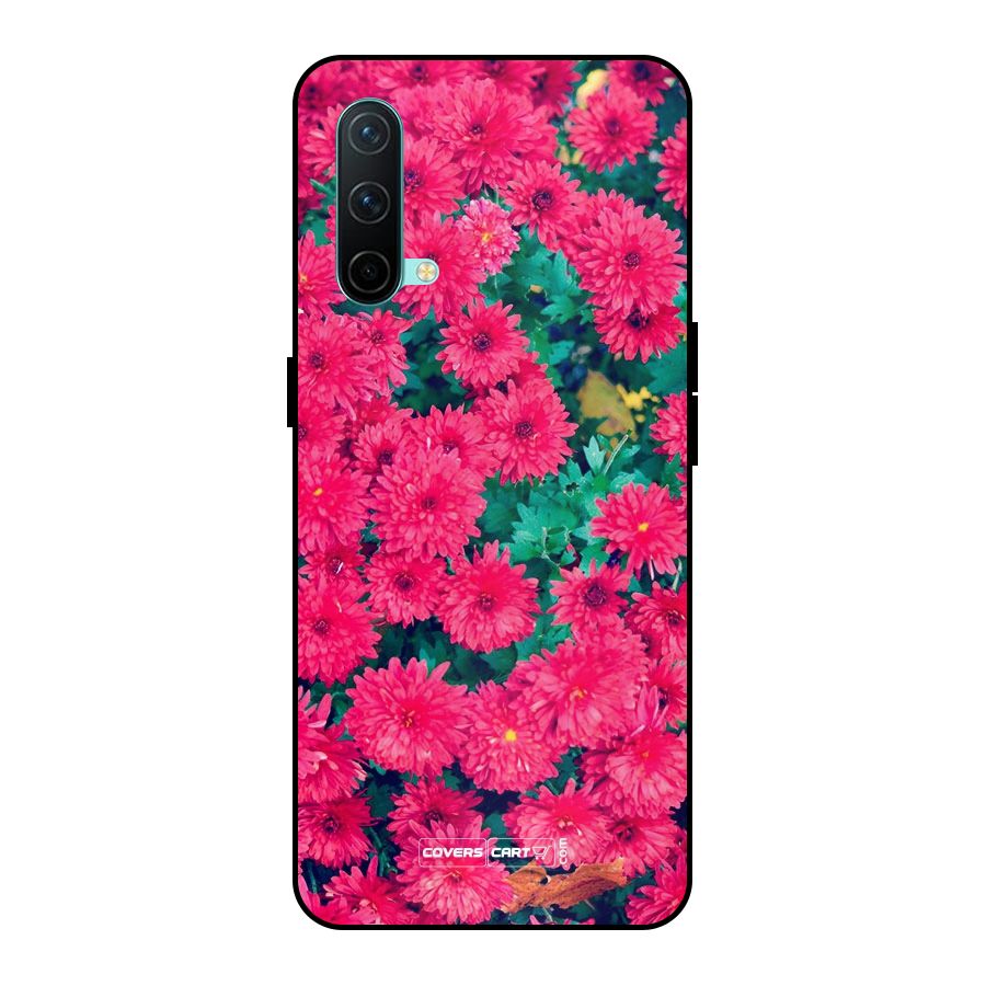 Pink Flowers Metal Back Case for OnePlus Nord CE 5G