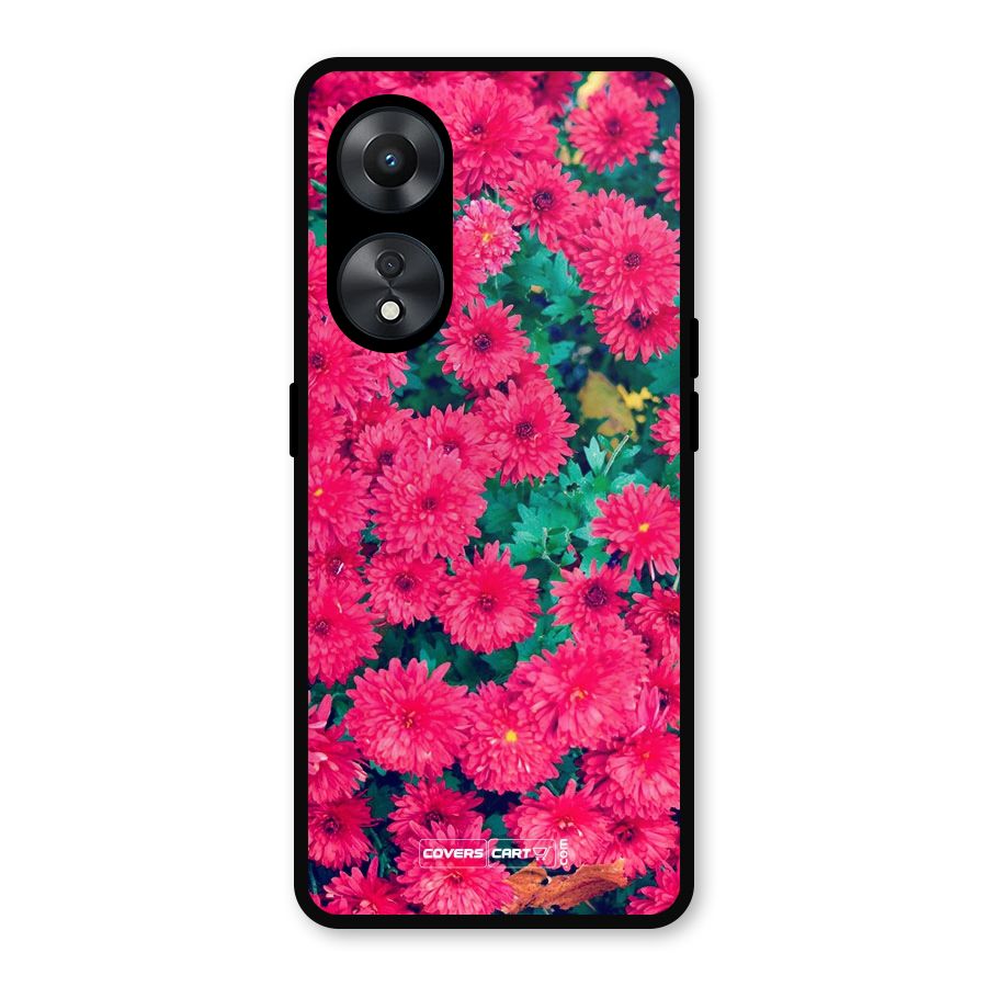 Pink Flowers Metal Back Case for Oppo A78