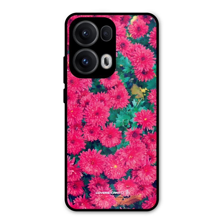 Pink Flowers Metal Back Case for Oppo Reno13 Pro