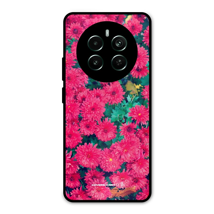Pink Flowers Metal Back Case for Realme 12 Pro Plus