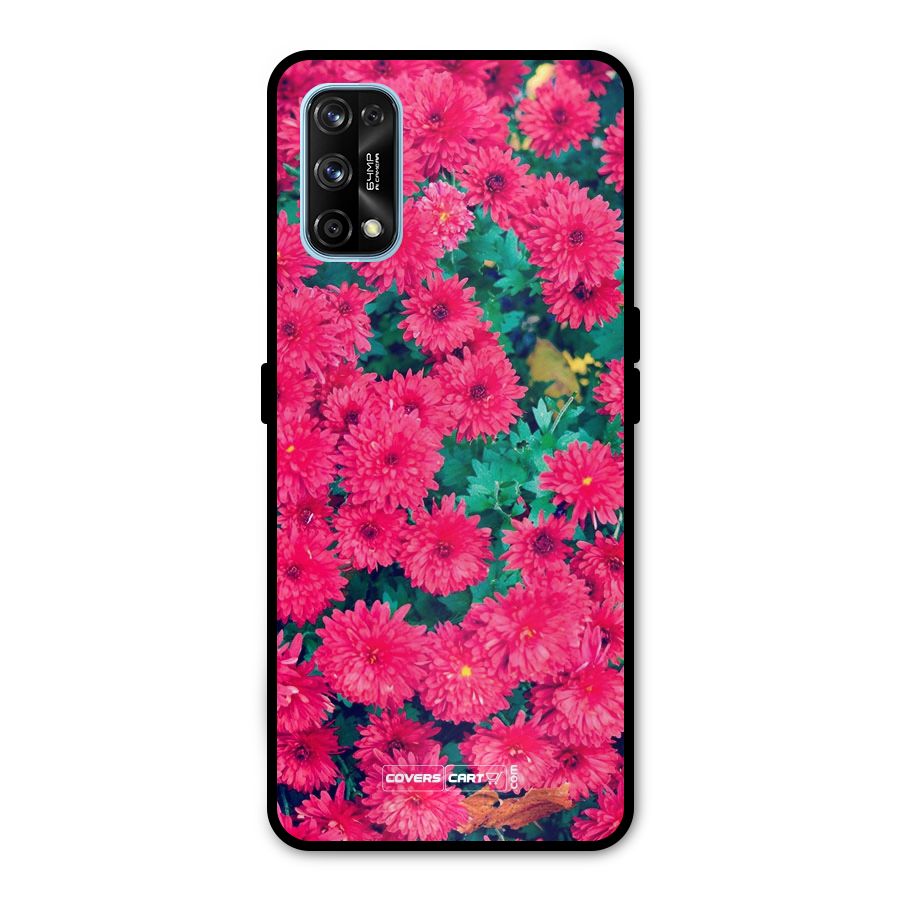 Pink Flowers Metal Back Case for Realme 7 Pro