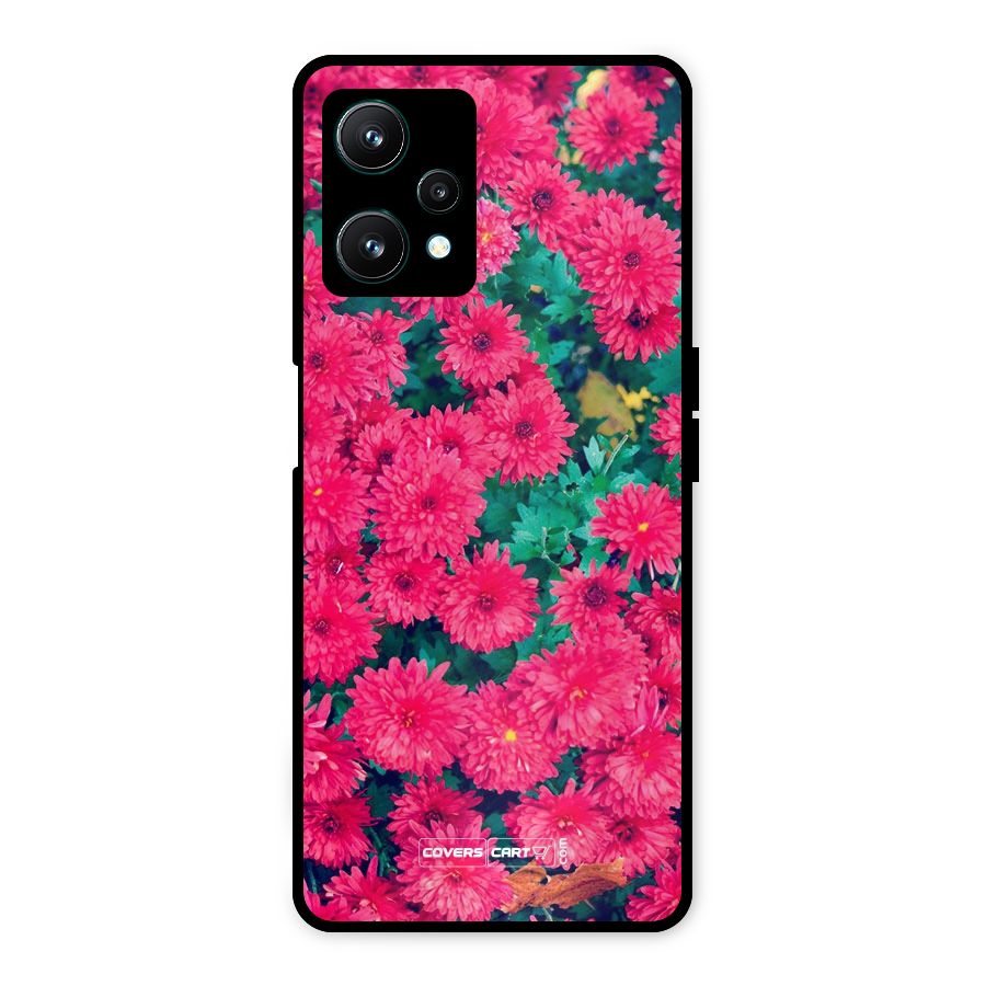 Pink Flowers Metal Back Case for Realme 9 Pro 5G