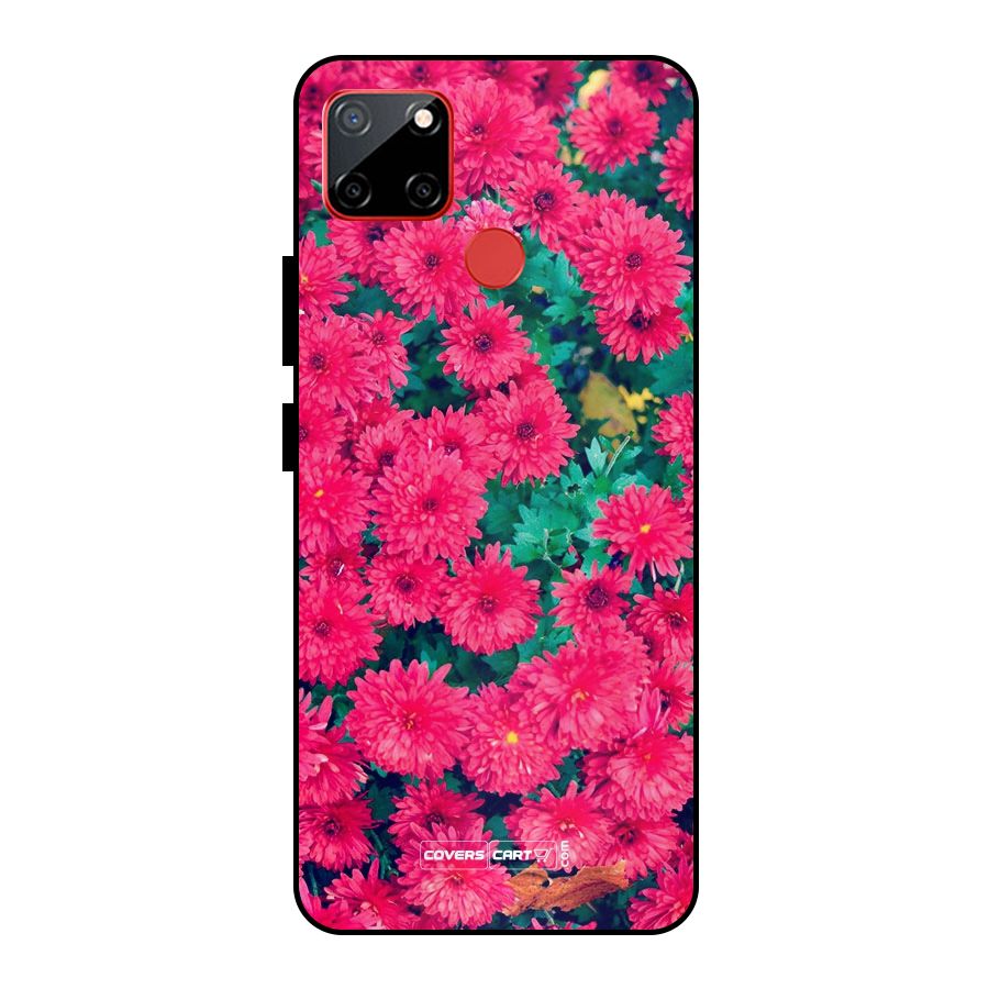 Pink Flowers Metal Back Case for Realme C12