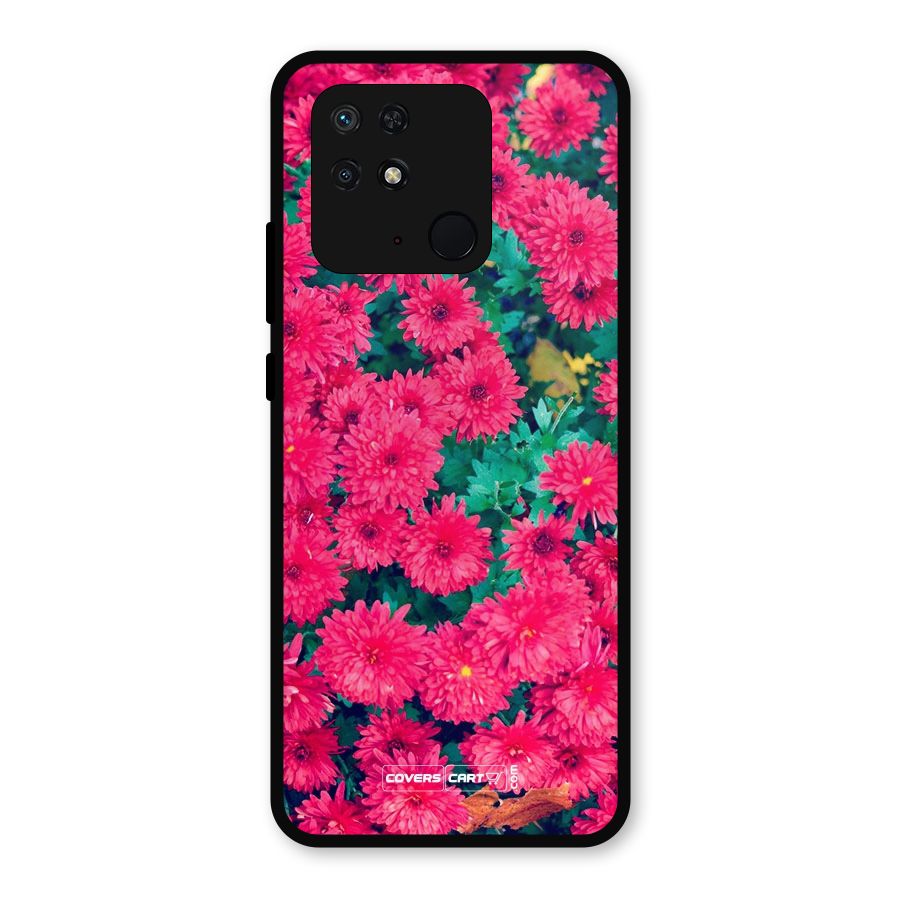 Pink Flowers Metal Back Case for Redmi 10 Power