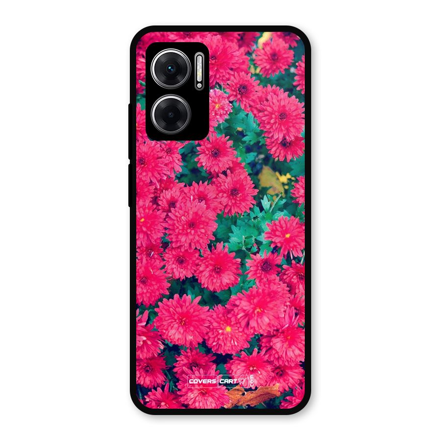 Pink Flowers Metal Back Case for Redmi 11 Prime 5G
