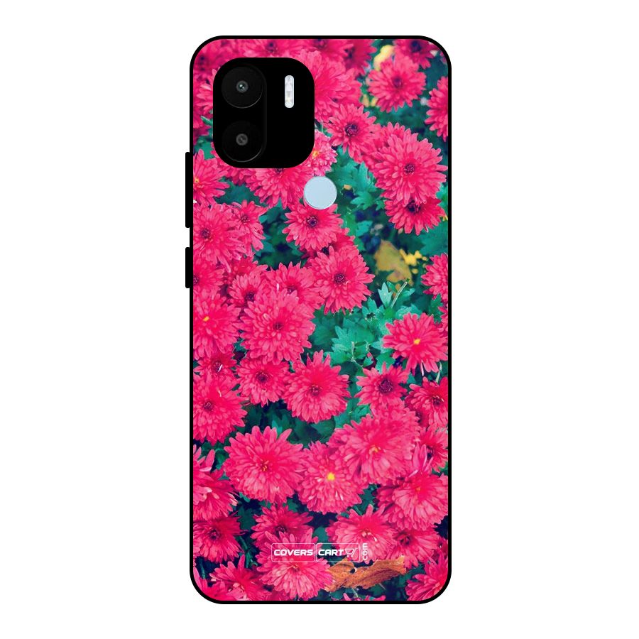 Pink Flowers Metal Back Case for Redmi A1+