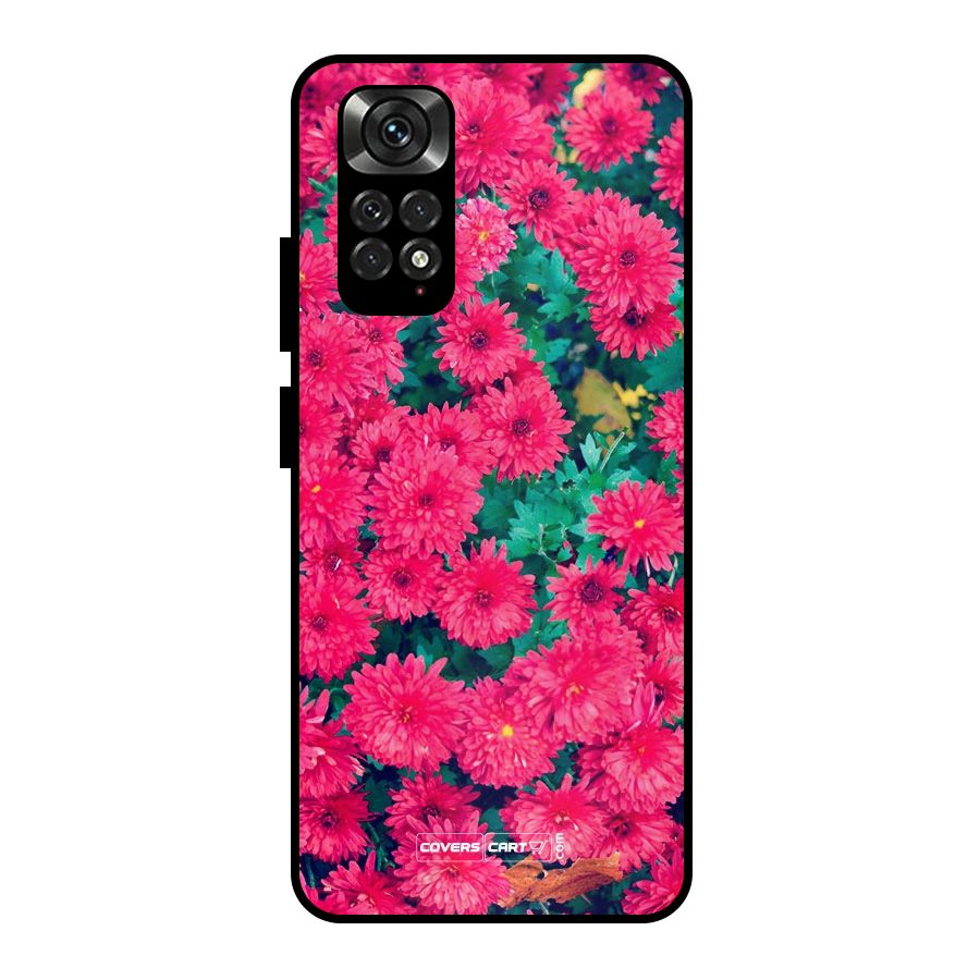 Pink Flowers Metal Back Case for Redmi Note 11 Pro Plus 5G