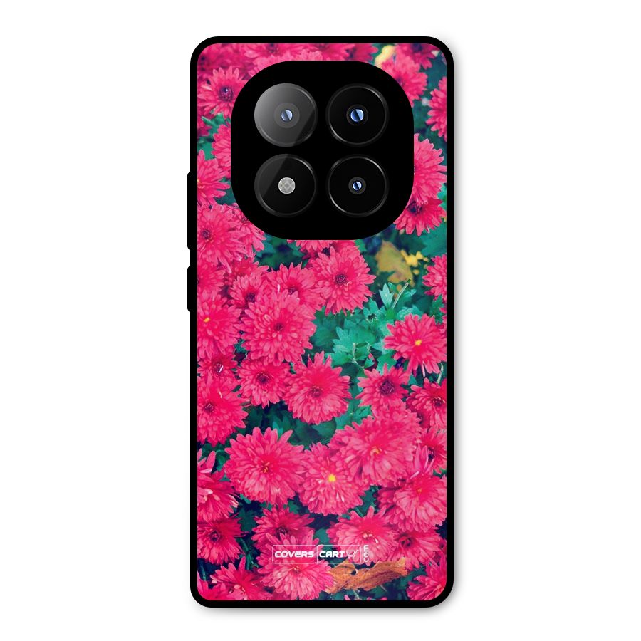 Pink Flowers Metal Back Case for Redmi Note 14 Pro Plus 5G