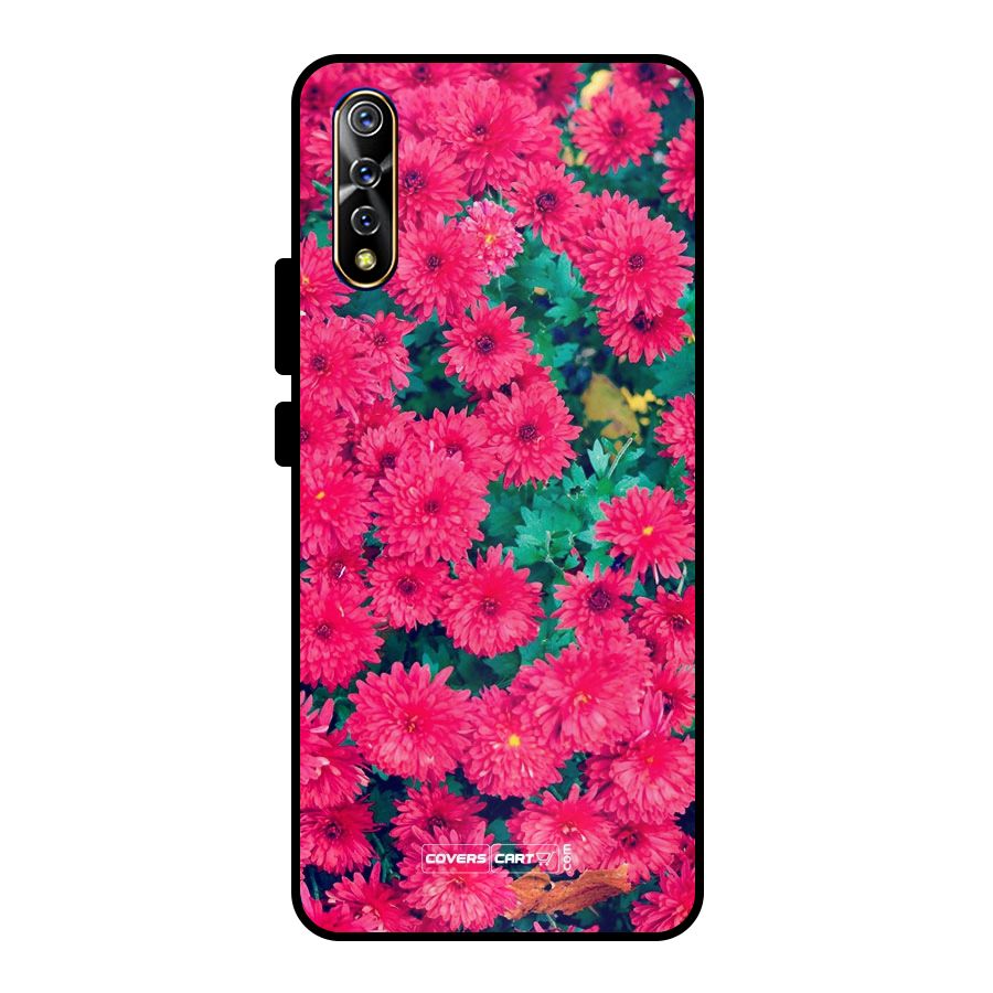 Pink Flowers Metal Back Case for Vivo S1