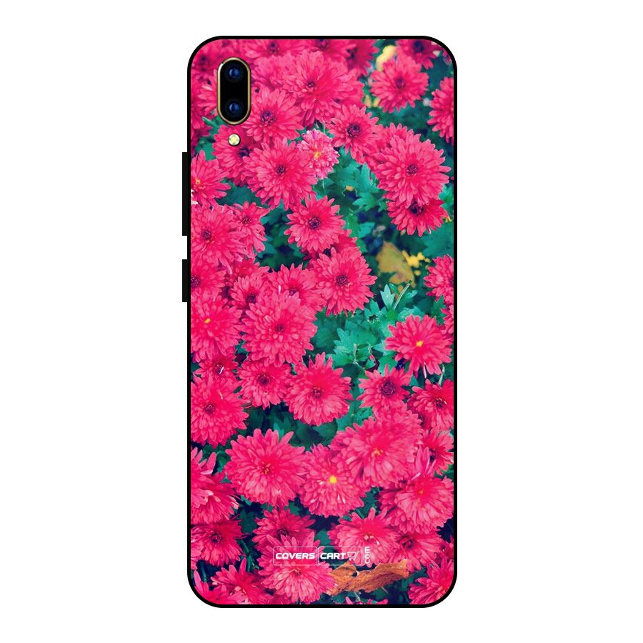 Pink Flowers Metal Back Case for Vivo V11 Pro
