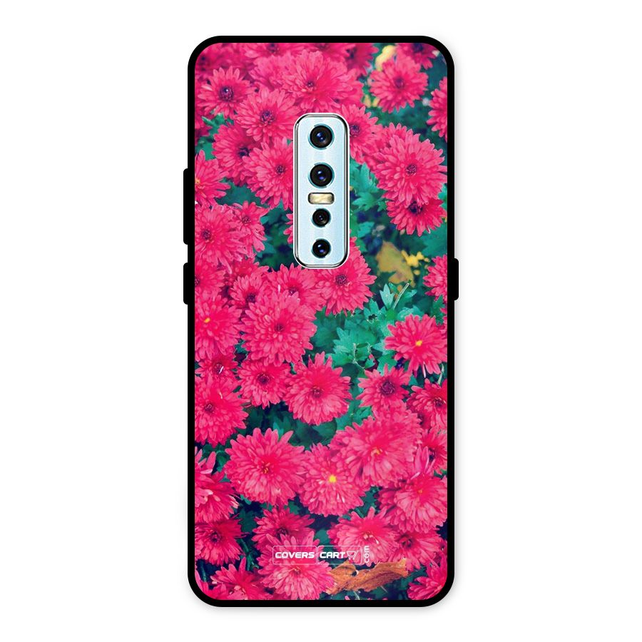 Pink Flowers Metal Back Case for Vivo V17 Pro