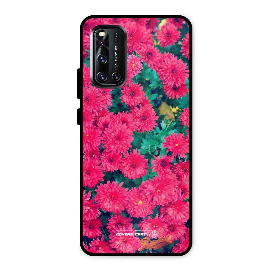 Pink Flowers Metal Back Case for Vivo V19