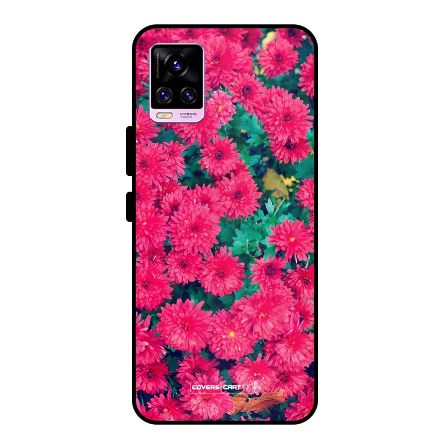 Pink Flowers Metal Back Case for Vivo V20 Pro