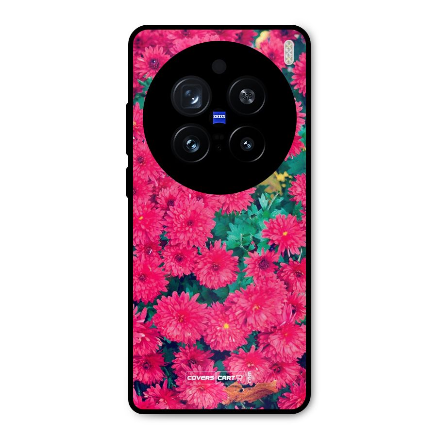 Pink Flowers Metal Back Case for Vivo X200 Pro