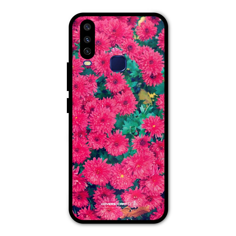 Pink Flowers Metal Back Case for Vivo Y15