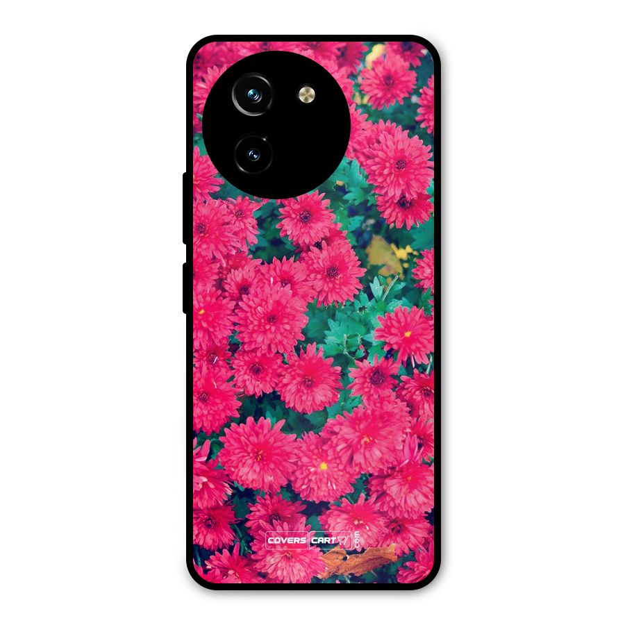 Pink Flowers Metal Back Case for Vivo Y200i