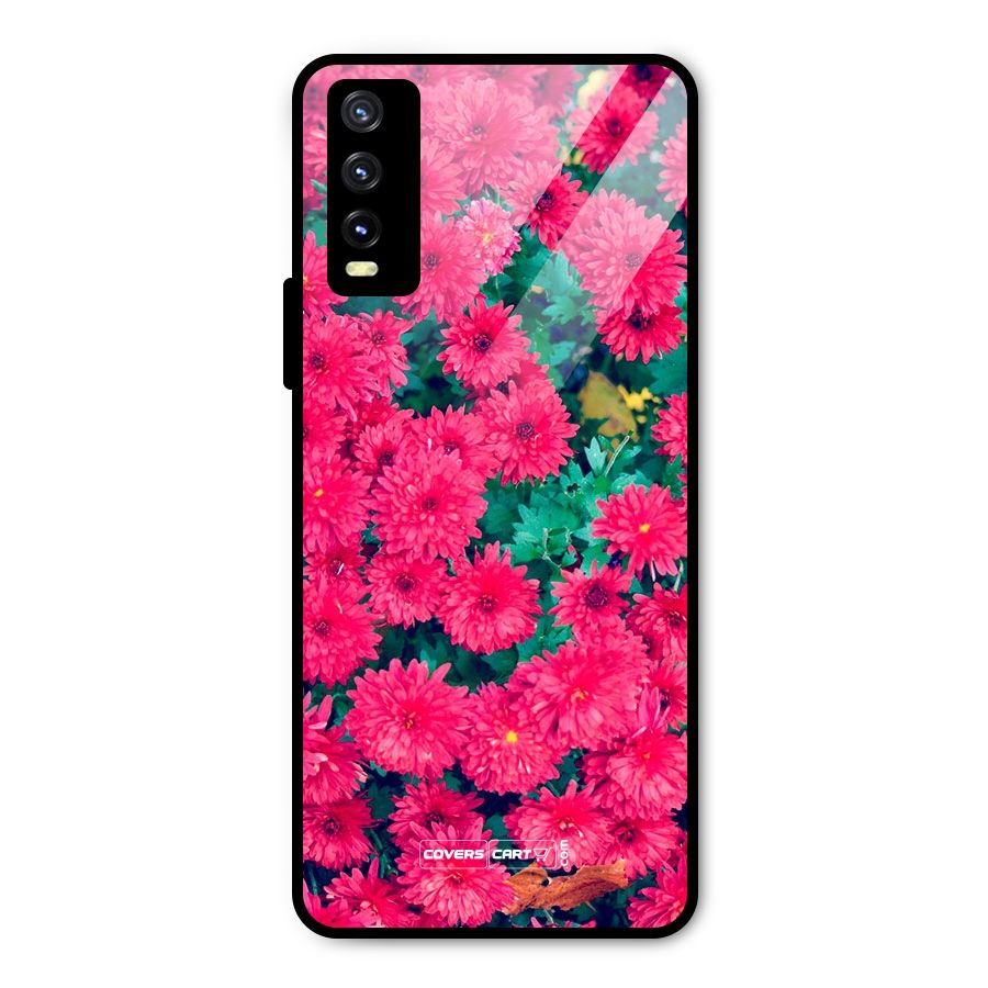 Pink Flowers Metal Back Case for Vivo Y20g