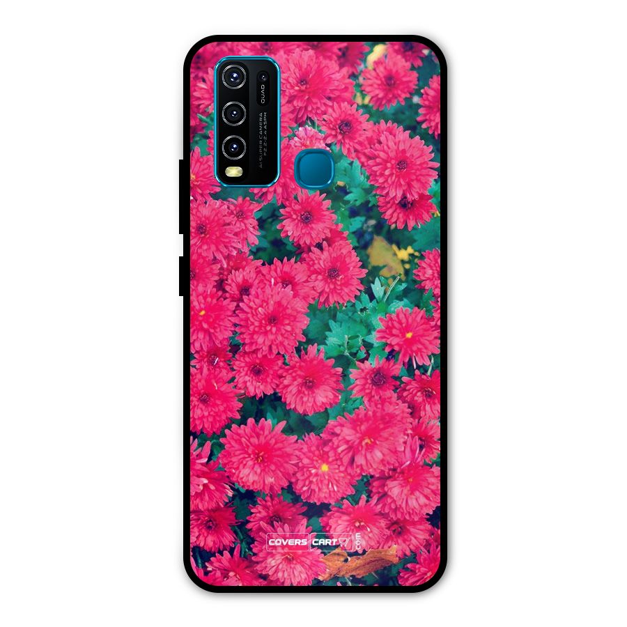 Pink Flowers Metal Back Case for Vivo Y50